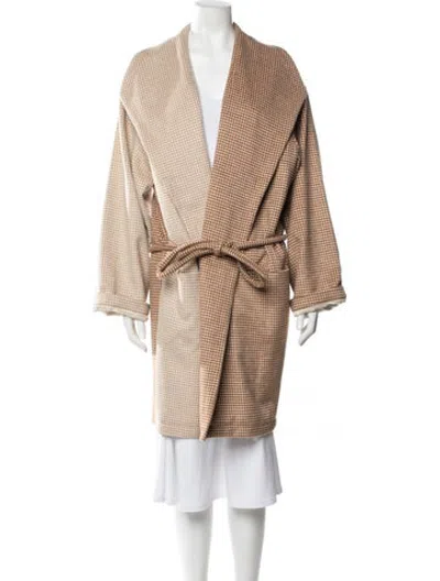 Pre-owned Staud Tweed Pattern Coat In Orange