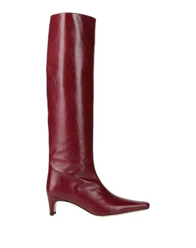Staud Wally Boot Woman Boot Burgundy Size 6 Leather In Red