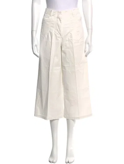 Pre-owned Staud Wide Leg Pants In White