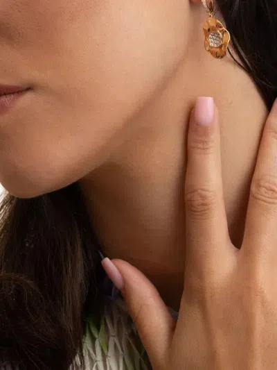 Stéfère Drop Circle Diamond Hoop Earrings In Gold