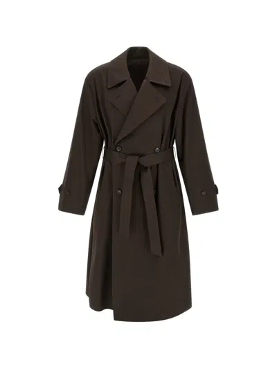 Stein Double-breasted Trench Coat In Brown