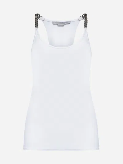 Stella Mccartney White Tank Top With Chain Straps