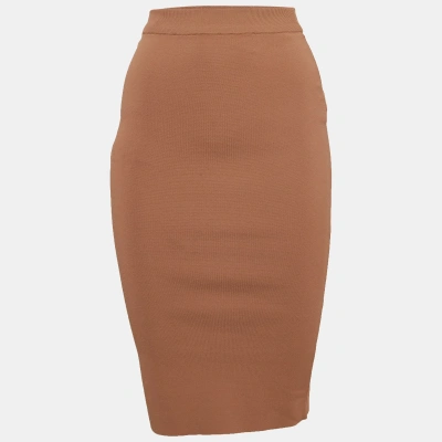 Pre-owned Stella Mccartney Dark Beige Knit Pencil Skirt S