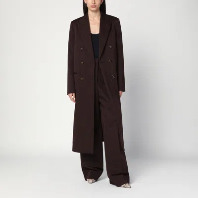Stella Mccartney Double-breasted Plum Wool Coat