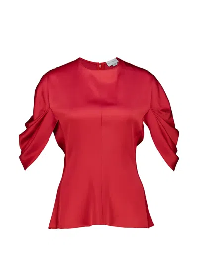 Stella Mccartney Draped-sleeve Blouse In Red