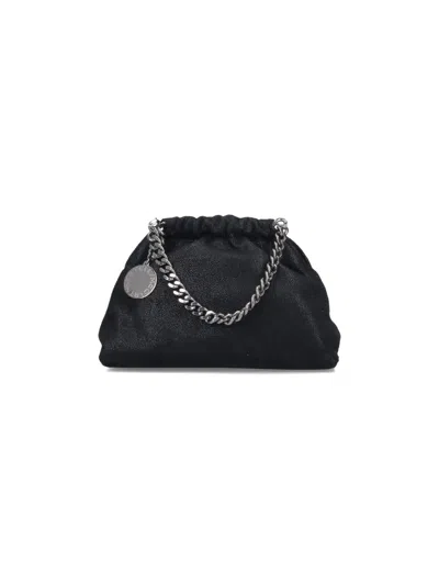 Stella Mccartney Drawstring Clutch Bag With Chain Strap In Black