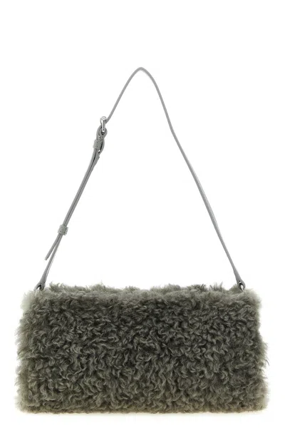 Stella Mccartney Faux Shearling Pouch In Grau