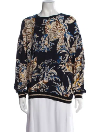 Pre-owned Stella Mccartney Graphic Print Crew Neck Sweatshirt In Blue
