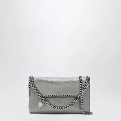 Stella Mccartney Gray Falabella Wallet With Shoulder Strap
