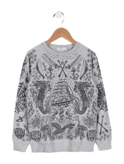 Pre-owned Stella Mccartney Kids Girls Printed Sweatshirt In Grey