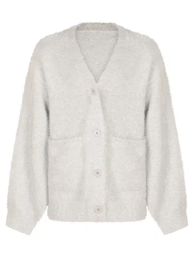 Stella Mccartney Kids Knit Cardigan With Cozy Button-front Design In White