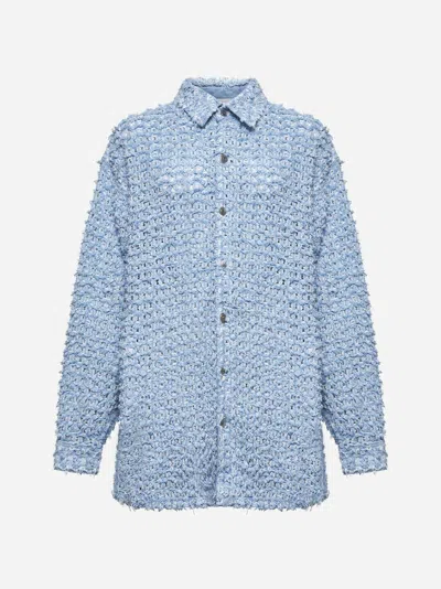 Stella Mccartney Light Blue Bouclé Denim Shirt