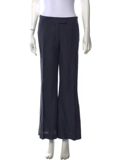Pre-owned Stella Mccartney Linen Flared Pants In Blue