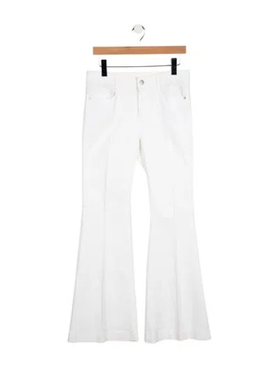 Pre-owned Stella Mccartney Mid-rise Flared Jeans In White