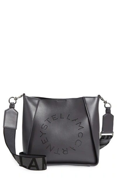 Stella Mccartney Mini Faux Leather Crossbody Bag In Slate