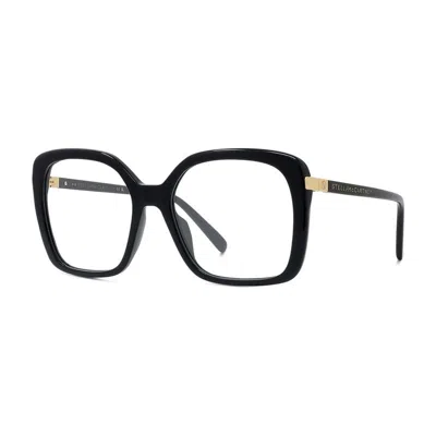 Stella Mccartney Mini Shiny Eyeglasses With Clear Demo Lens In Black