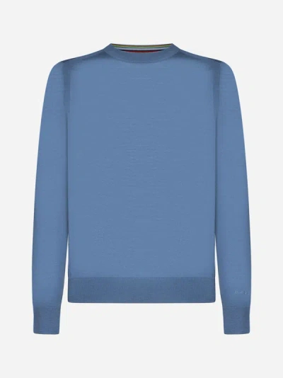 Stella Mccartney Paul Smith Merino Wool Sweater In Blue