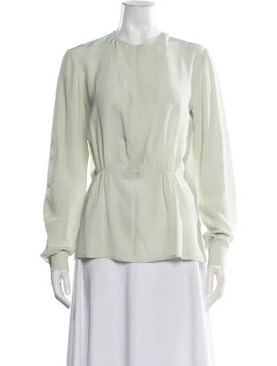 Pre-owned Stella Mccartney Silk Crew Neck Blouse In Green