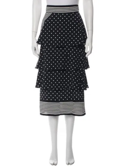 Pre-owned Stella Mccartney Silk Midi Length Skirt In Black