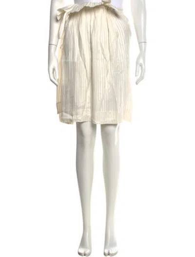 Pre-owned Stella Mccartney Silk Mini Skirt In White