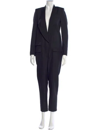 Pre-owned Stella Mccartney Silk V-neck Jumpsuit In Blue