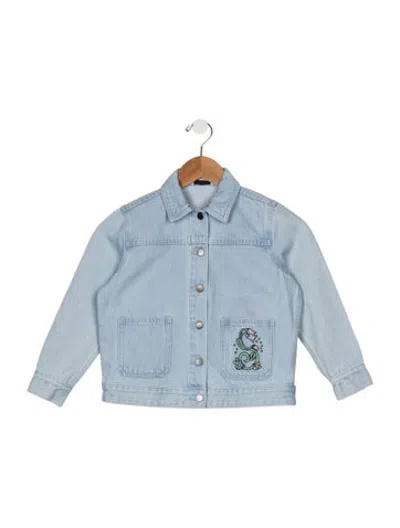 Pre-owned Stella Mccartney Babies' Toddler Girls Embroidered Button Closure Jacket In Blue
