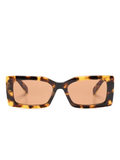 Stella Mccartney Tortoiseshell-effect Rectangle-frame Sunglasses In Brown