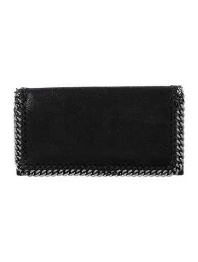 Pre-owned Stella Mccartney Vegan Suede Wallet In Black
