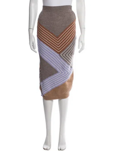 Pre-owned Stella Mccartney Virgin Wool Midi Length Skirt In Multicolor