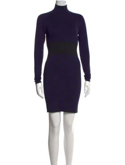 Pre-owned Stella Mccartney Virgin Wool Mini Dress In Purple