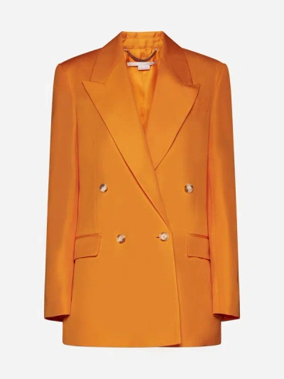 Stella Mccartney Viscose Double-breasted Blazer In Bright Orange