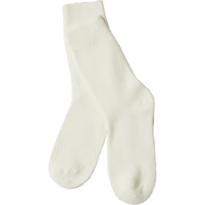 Stems Cozy Lounge Crew Socks In White