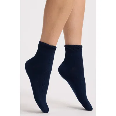 Stems Petal Crew Socks In Blue