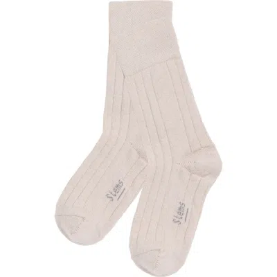 Stems Stretch Cashmere Crew Socks In Neutral