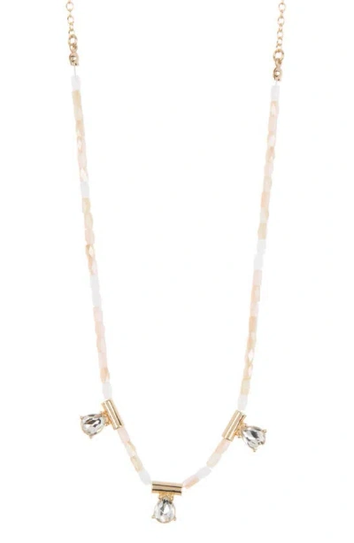 Stephan & Co. Crystal Teardrop Beaded Collar Necklace In Gold