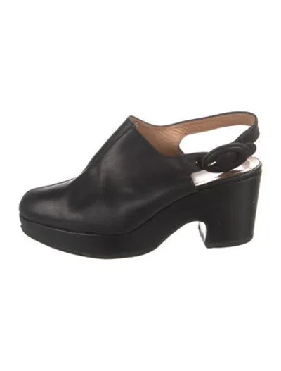 Pre-owned Stephane Kélian Vintage Leather Slingback Pumps In Black
