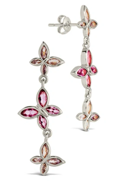Sterling Forever Caria Cz Drop Earrings In Silver