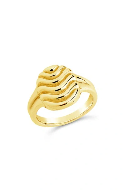 Sterling Forever Livia Textured Ring In Gold