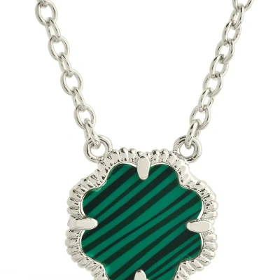 Sterling Forever Rose Petal Pendant Necklace In Green