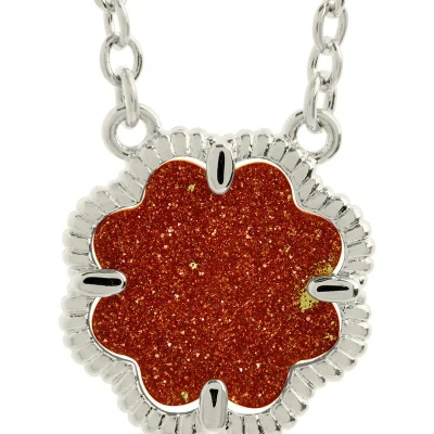 Sterling Forever Rose Petal Pendant Necklace In Brown