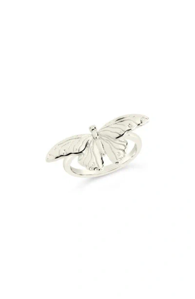 Sterling Forever Rowena Butterfly Ring In Metallic