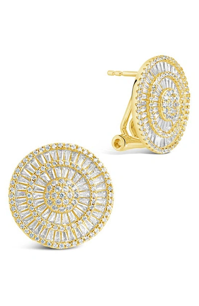 Sterling Forever Sandy Cz Stud Earrings In Gold