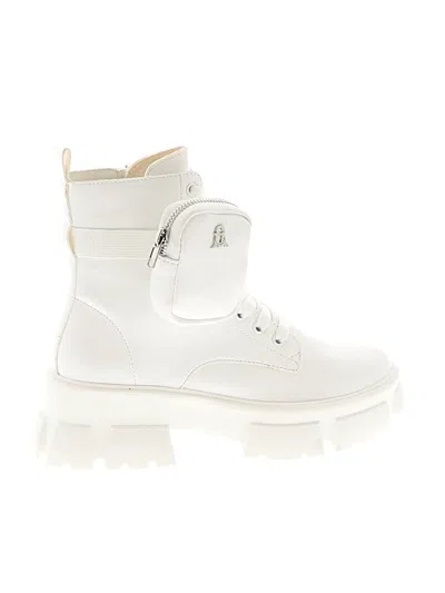 Pre-owned Steve Madden Ankle Boots In White