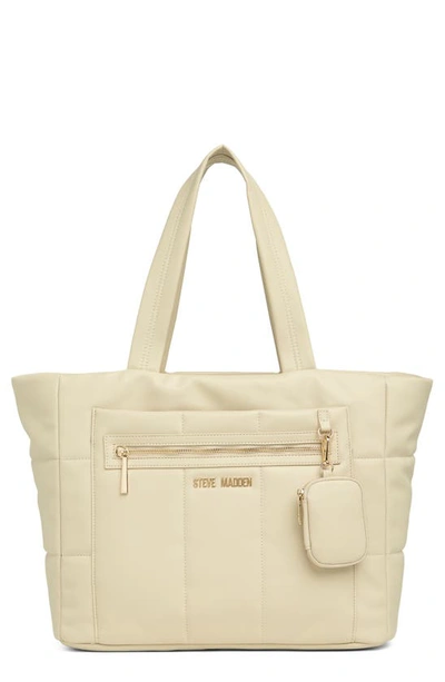 Steve Madden Conni Quilted Tote Bag In Oatmilk