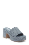 Steve Madden Reign Platform Mule In Blue Raffia