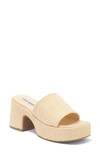 Steve Madden Reign Platform Mule In Natural Raffia