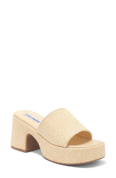 Steve Madden Reign Platform Mule In Natural Raffia