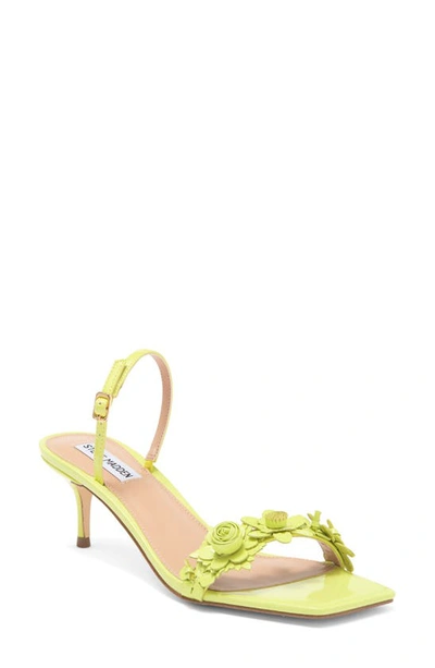 Steve Madden Rosalea Slingback Sandal In Lime Patent