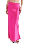 Steve Madden Satin Trumpet Skirt In Pink Glo