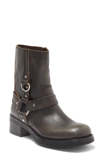 Steve Madden Saxona Moto Harness Boot In Burnished Leather